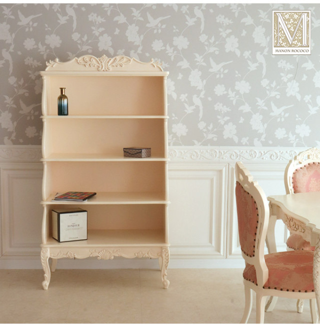 オープン棚,壁面収納,おしゃれ,白家具,姫系,ロココ調