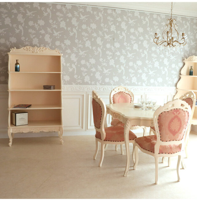 オープン棚,壁面収納,おしゃれ,白家具,姫系,ロココ調