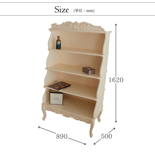 オープン棚,壁面収納,おしゃれ,白家具,姫系,ロココ調