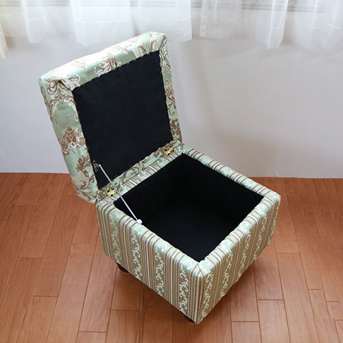 スツール：ロココクラシックスツール スクエア (グリーン)｜姫系ソファ