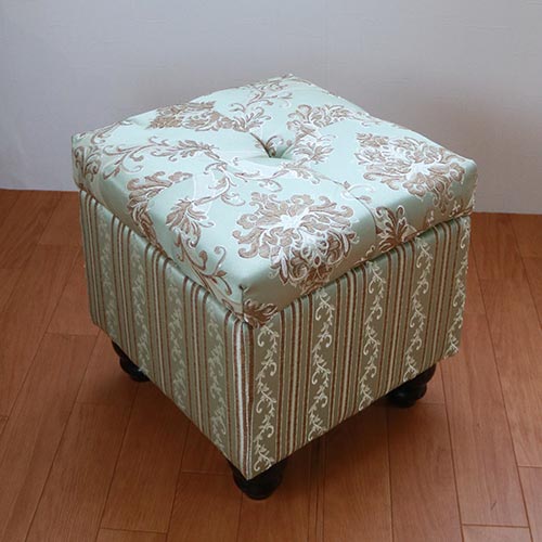 スツール：ロココクラシックスツール スクエア (グリーン)｜姫系ソファ