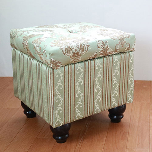 スツール：ロココクラシックスツール スクエア (グリーン)｜姫系ソファ