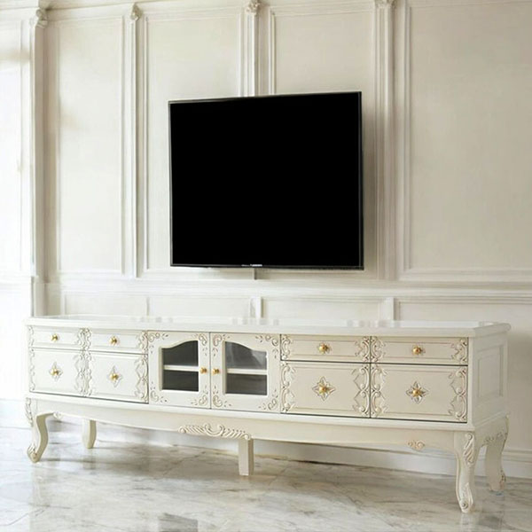 アンティーク調のヨーロピアンデザインが魅力のテレビボード。猫脚が特徴的な輸入家具で、リビングを優雅に演出します。-5