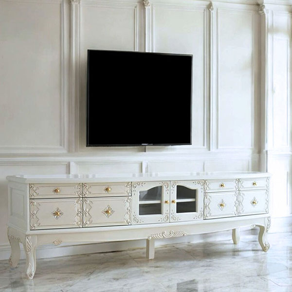 アンティーク調のヨーロピアンデザインが魅力のテレビボード。猫脚が特徴的な輸入家具で、リビングを優雅に演出します。-9