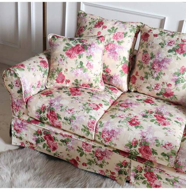 ソファ,3人掛け,ローズ,クラシック,布製