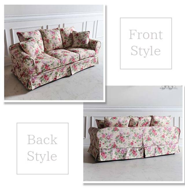 ソファ,3人掛け,ローズ,クラシック,布製