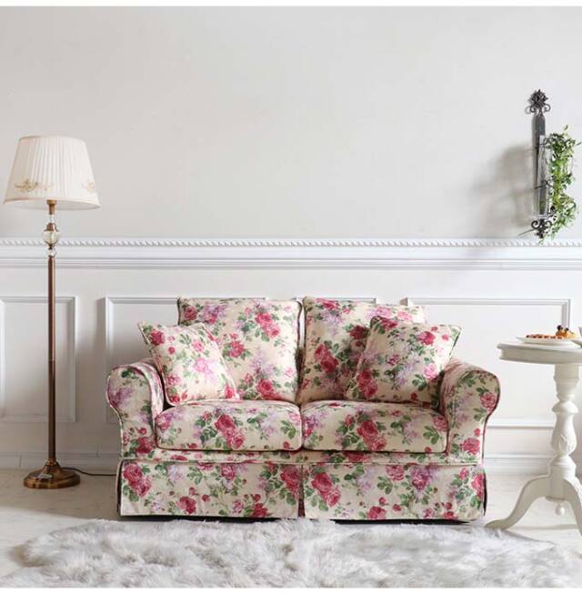 ソファ,2人掛け,ローズ,クラシック,布製