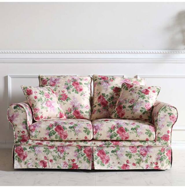 ソファ,2人掛け,ローズ,クラシック,布製