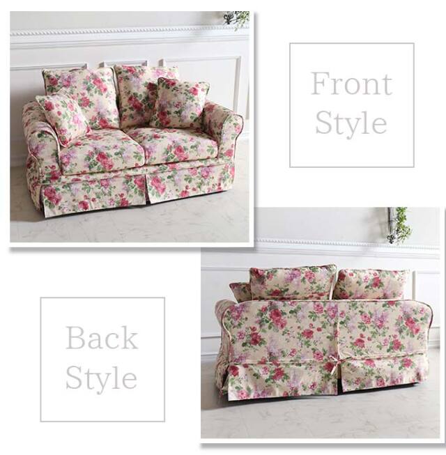 ソファ,2人掛け,ローズ,クラシック,布製