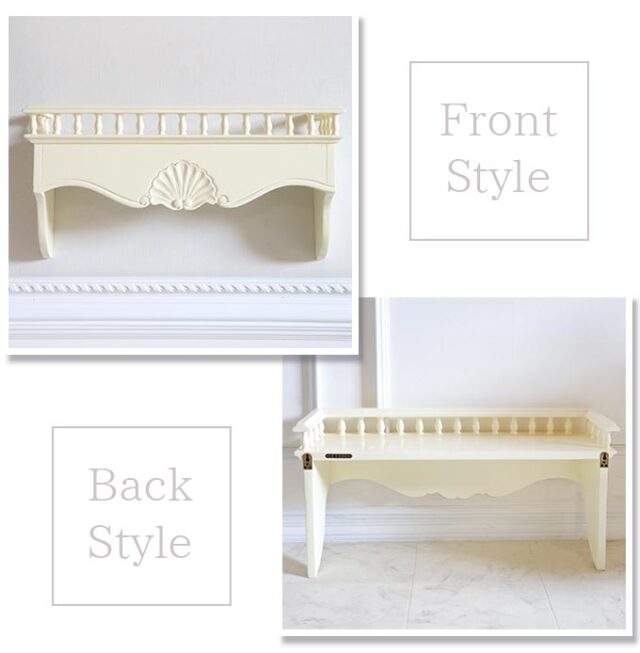 ウォールラック 壁掛け収納 アイボリー｜高級マホガニー家具VENECHIA