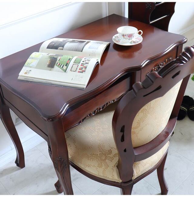 デスク,幅90cm,ブラウン,ヨーロピアンクラシック