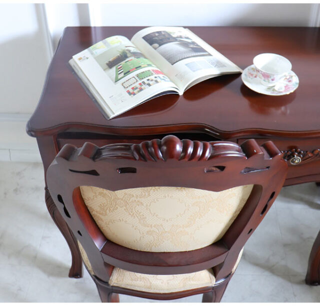 デスク,幅90cm,ブラウン,ヨーロピアンクラシック