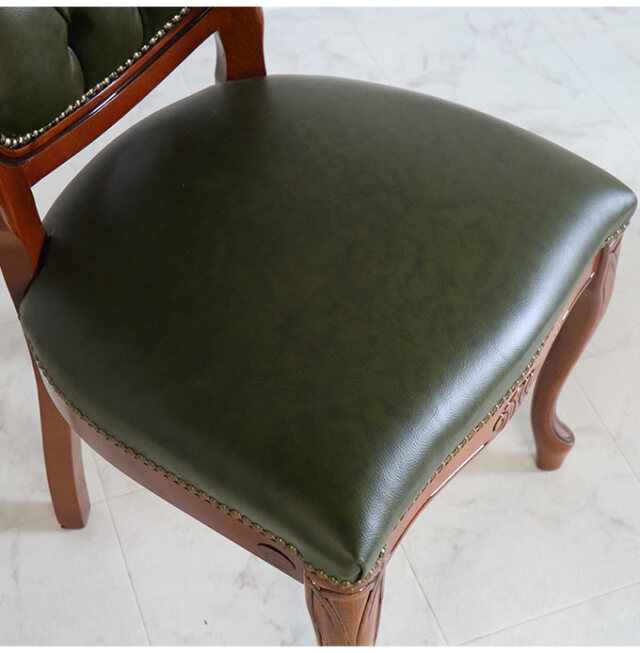 ダイニングチェア,イタリア製,本革,レザー,グリーン