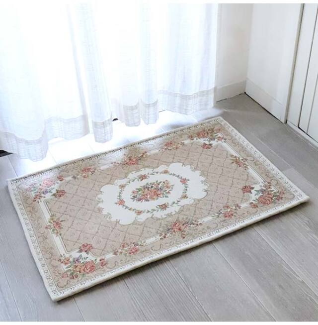 ラグ,ラグマット,80×50cm,ローズ,ベージュ