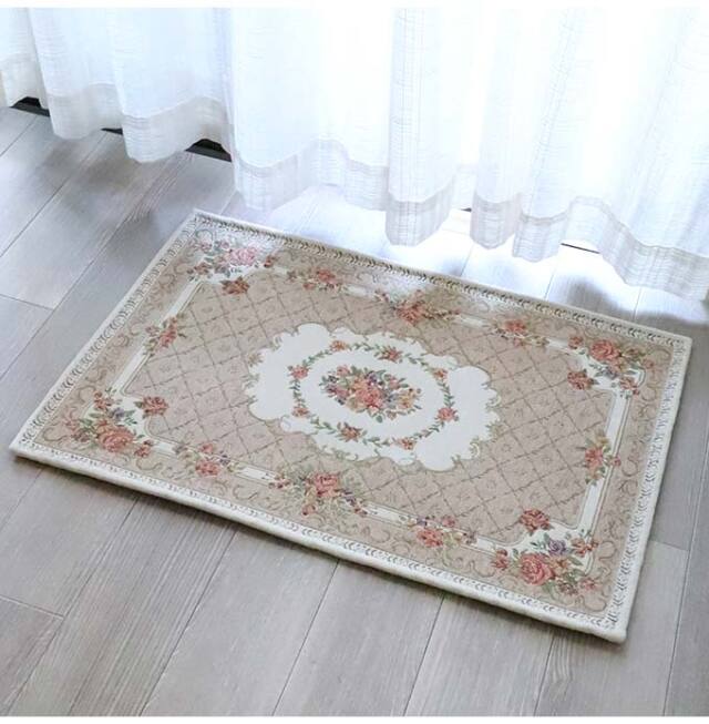 ラグ,ラグマット,90×60cm,ローズ,ベージュ