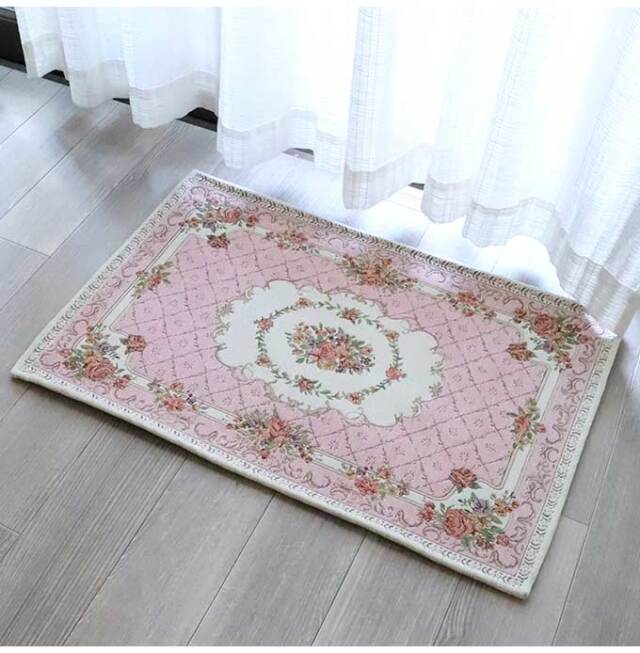 ラグ,ラグマット,90×60cm,ローズ,ピンク