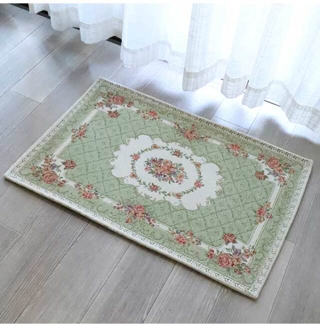 ラグ,ラグマット,80×50cm,ローズ,グリーン
