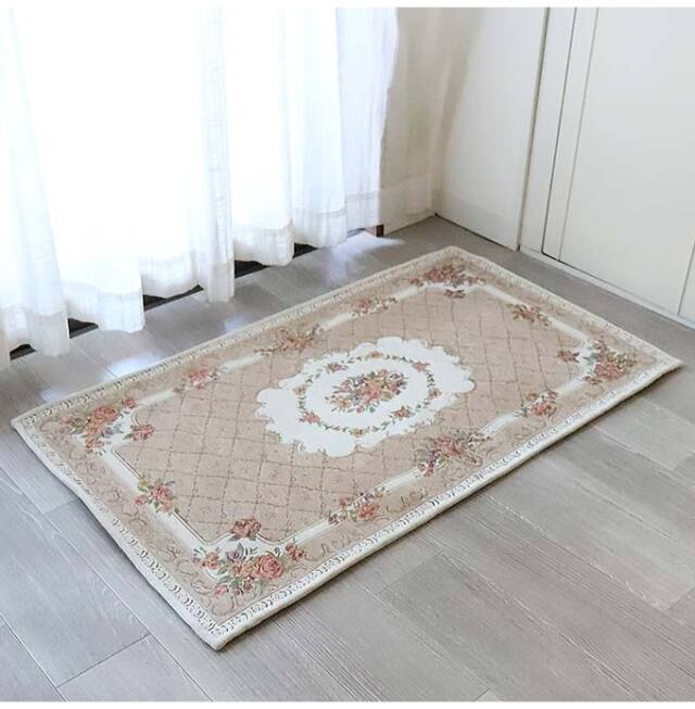 ラグ,ラグマット,120×70cm,ローズ,ベージュ