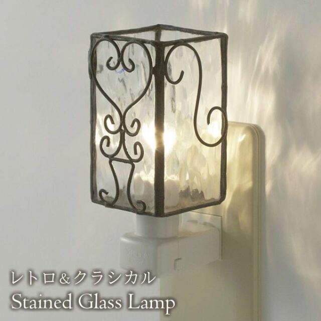 フットランプ,ステンドガラス,LED,クララ,ナチュラル