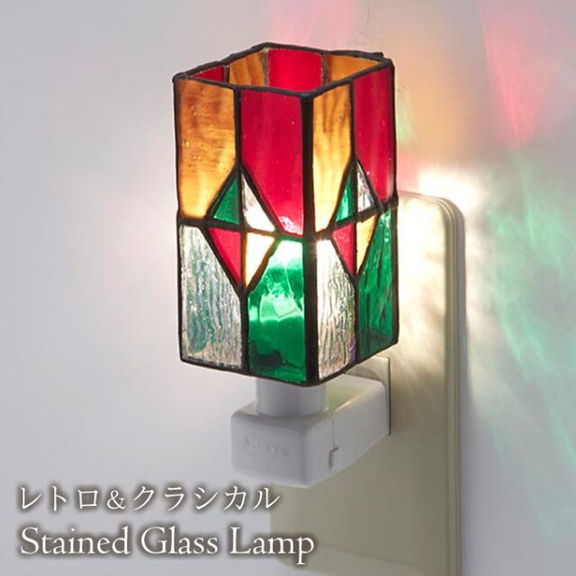 フットランプ,ステンドガラス,LED,クロス