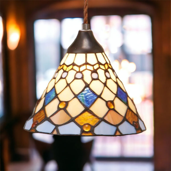 レトロガラスランプシェード 天井照明 ガラスオブジェ 無く 