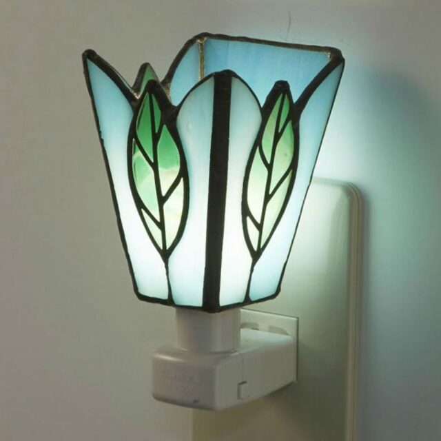 フットランプ,ステンドガラス,LED,リーブス