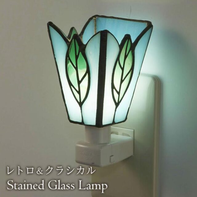 フットランプ,ステンドガラス,LED,リーブス