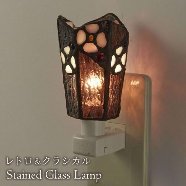 フットランプ,ステンドガラス,LED,マーガレット