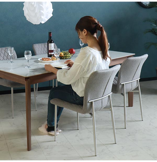 ダイニングテーブルセット,4人掛け,大理石柄,ファブリック