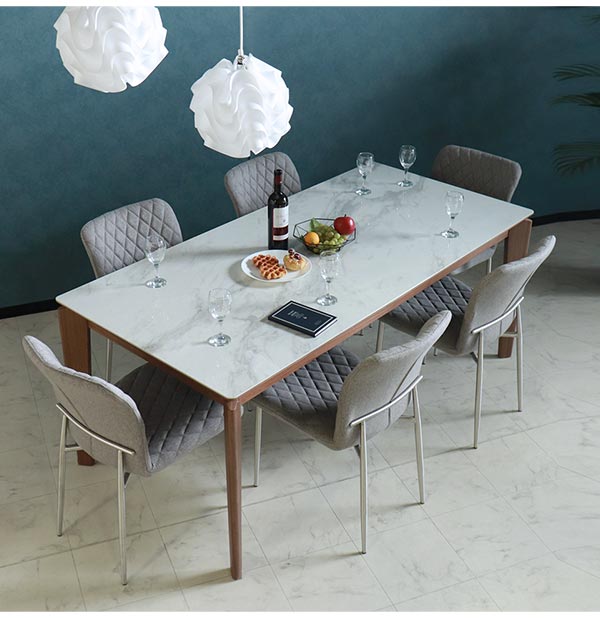 大理石調 スクエアテーブル TAP-202GY グレー 80cm 正方形 ダイニング  