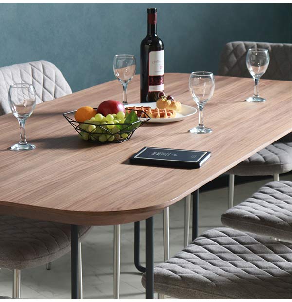 ダイニングテーブルセット,6人掛け,ウォールナット,布製