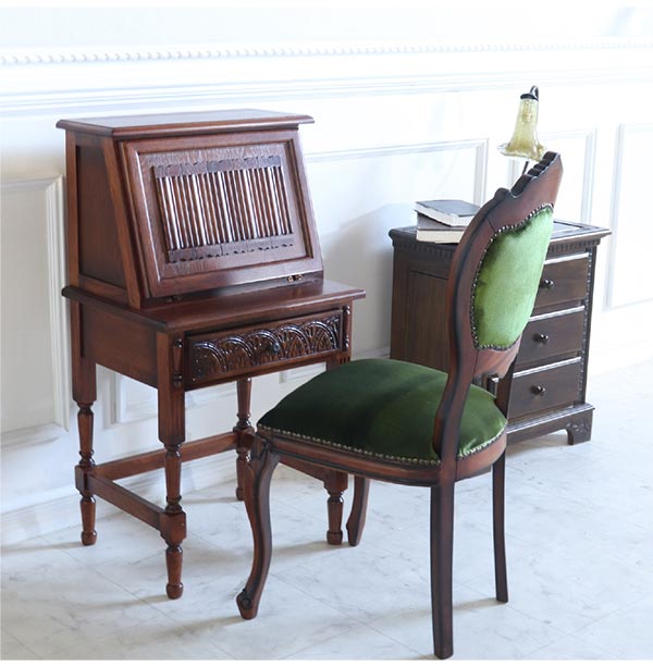 ライティングビューロー 幅55cm｜アンティーク調英国家具｜おしゃれ  