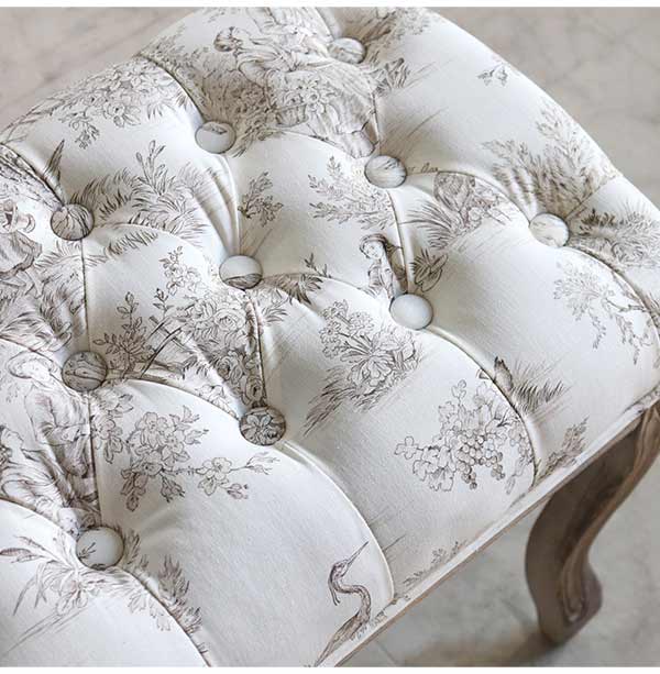 フレンチインテリア ベンチスツール Toile de Jouy｜おしゃれ 