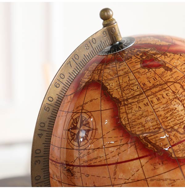 地球儀,アンティーク風,レトロ,球径15cm,高さ25cm