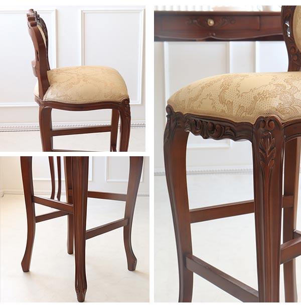 カウンターチェア,ハイチェア,アンティーク,ブラウン,ヨーロピアン