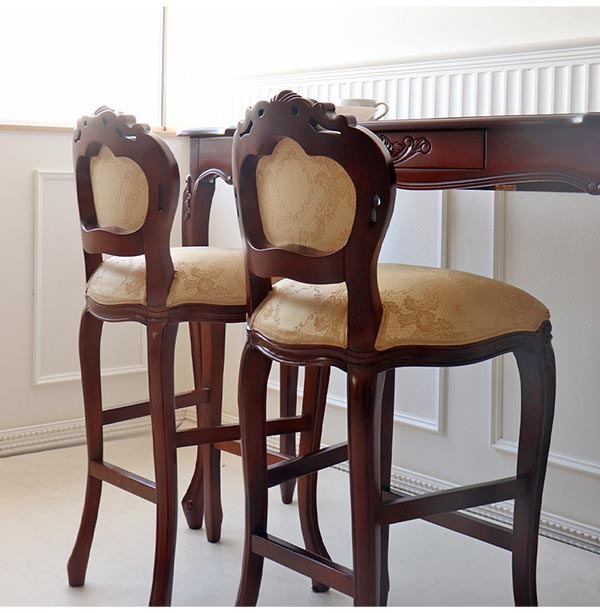 カウンターチェア,ハイチェア,アンティーク,ブラウン,ヨーロピアン