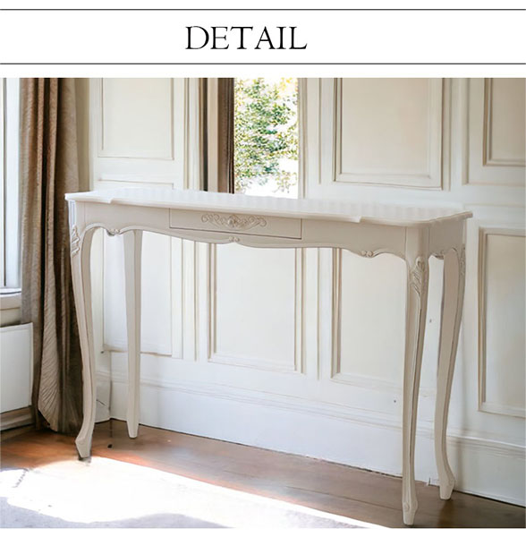 カウンターテーブル,白家具,猫脚,おしゃれ,ホワイトインテリア,輸入家具,ロココ調-8