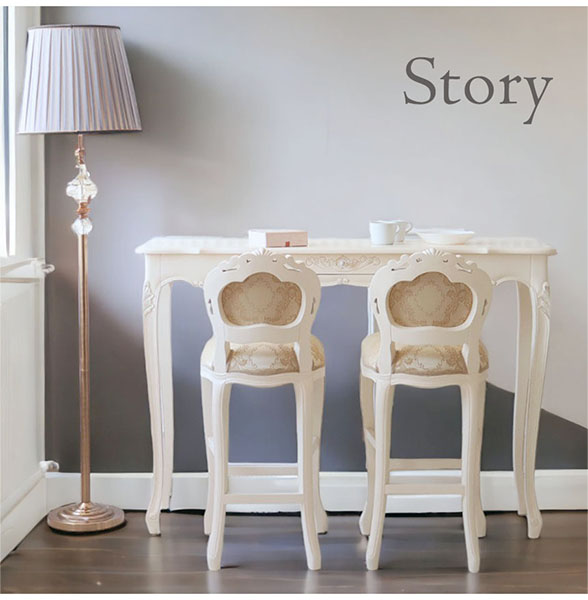 カウンターテーブル,白家具,猫脚,おしゃれ,ホワイトインテリア,輸入家具,ロココ調-12