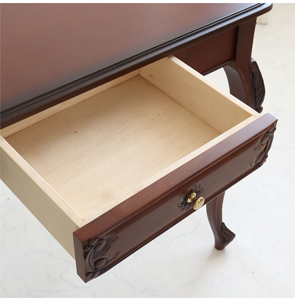 デスク 机 パソコンデスク 輸入家具 アンティーク調 木製 猫脚エミリア