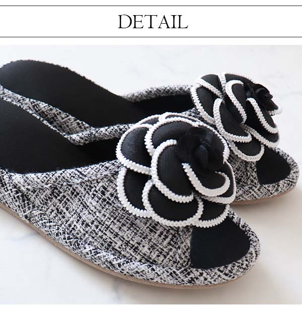 美脚ルームシューズ (スリッパ) ツイードカメリア (ヒールスリッパ)｜Y