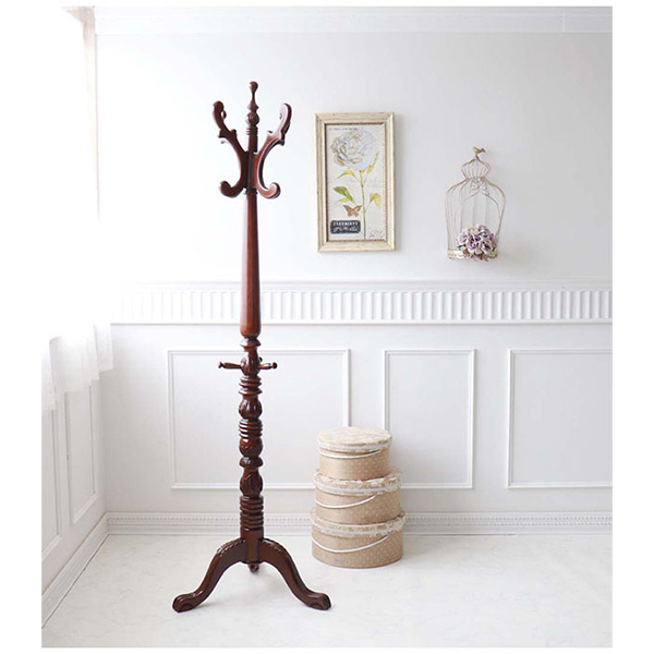 ポールハンガー ハンガーラック 玄関収納 木製 スリム おしゃれ  