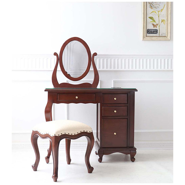 ドレッサー ドレッサーチェスト ジュエリーチェスト コンセント アンティーク ジュエリーボックス付き 輸入家具 スツール付き