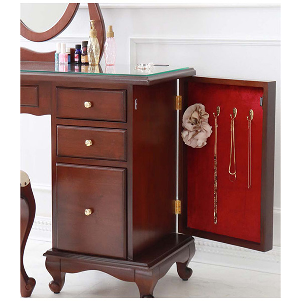 ドレッサー ドレッサーチェスト ジュエリーチェスト コンセント アンティーク ジュエリーボックス付き 輸入家具 スツール付き