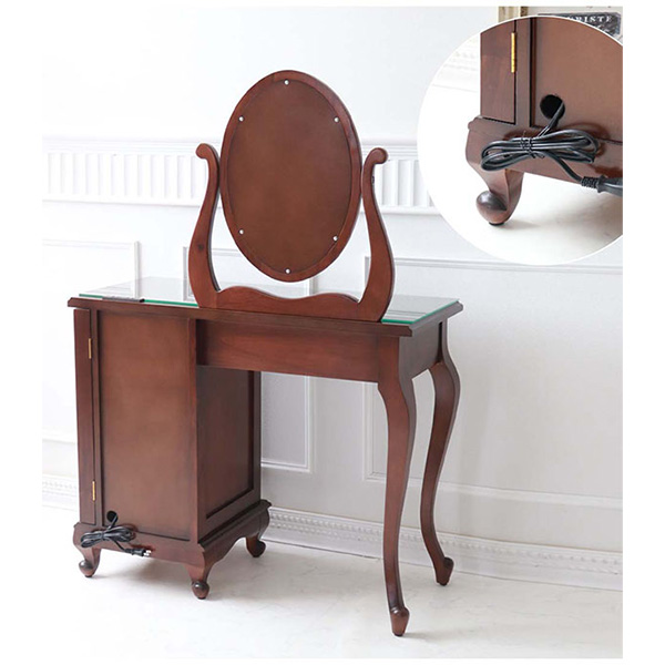 ドレッサー ドレッサーチェスト ジュエリーチェスト コンセント アンティーク ジュエリーボックス付き 輸入家具 スツール付き