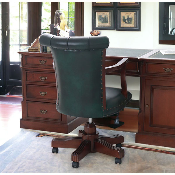 デスク 机 おしゃれ 収納 アンティーク調 プレジデントデスク エグゼクティブデスク 社長デスク 180cm ブラウン-5