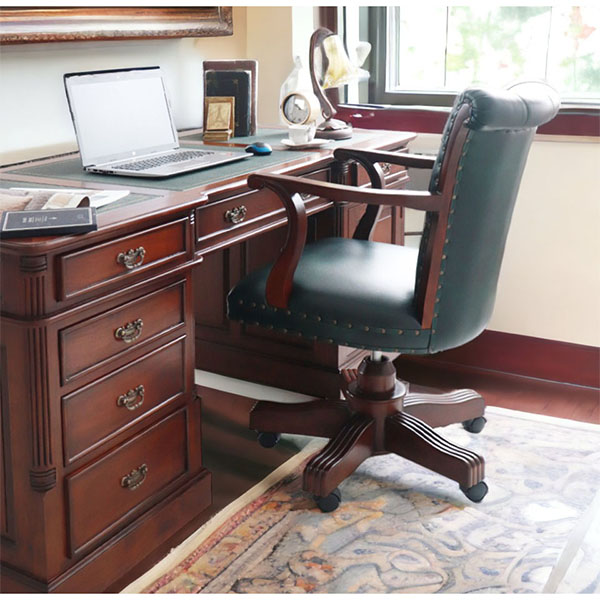 デスク 机 おしゃれ 収納 アンティーク調 プレジデントデスク エグゼクティブデスク 社長デスク 180cm ブラウン-11