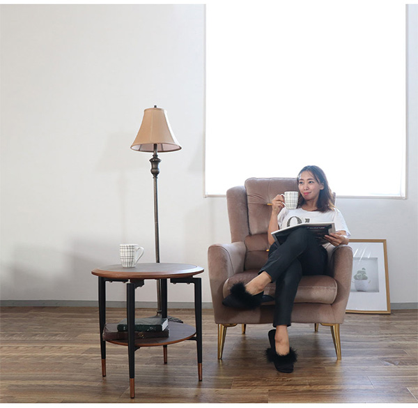 モダンおしゃれな1Pソファのパーソナルチェア(ピンクベージュ)