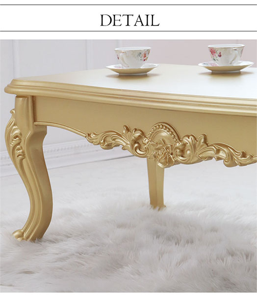 ゴールドセンターテーブル 120cm 輸入家具 リビングテーブル 高級 金