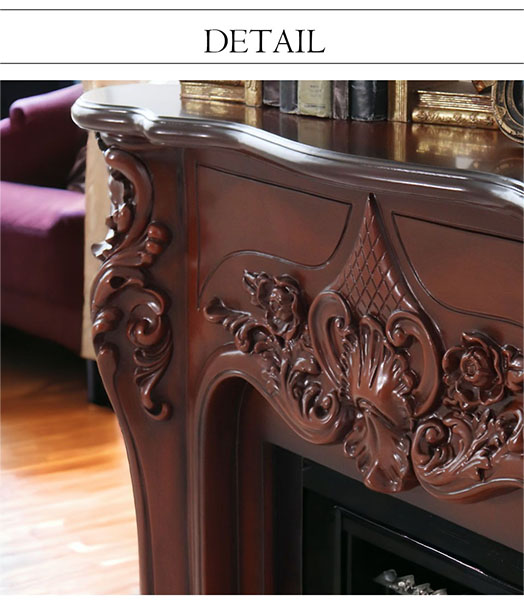 アンティーク調 マントルピース（フェイクファイヤー付）ホワイト 暖炉 100cm 開梱設置付き-13