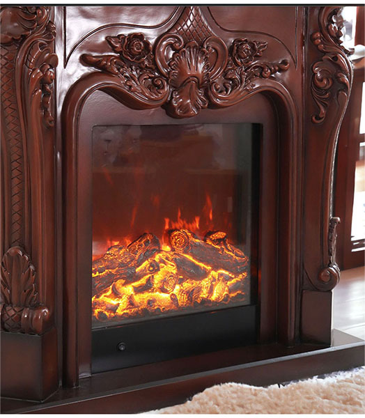 アンティーク調 マントルピース（フェイクファイヤー付）ホワイト 暖炉 100cm 開梱設置付き-7